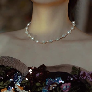 Collar de Perlas Barrocas Naturales de Lujo, Elegante, de Alta Gama, Estilo Frío, Sexy, para Clavícula, Diseño Irregular de Lujo Ligero - Product Image 2