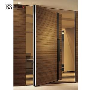 Portes d'entrée de sécurité de style villa en aluminium avec transfert de grain de bois sculpté en 3D Rogenilan - Product Image 5