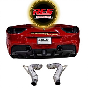 Tubo de Escape Modificado con Logotipo <span class=keywords><strong>RES</strong></span> Estilo Racing para Ferrari F8/SF90/812/FF/F12/GTC4/488/458, Sección Central y Trasera - Product Image 1