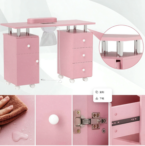 Table de manucure mobile avec roulettes, bureau de manucure mobile pour salon de manucure professionnel, spa et usage domestique - Product Image 5