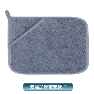 Toalla de pesca con bolsillo de forro polar coral, 30x40cm, gris y rosa, para pesca en agua dulce, toalla de mano absorbente para carpa cruciana - Product Image 4