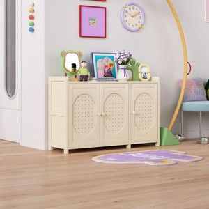 Home entryway <b>shoe</b> cabinet, white and cream-colored, 2025 new style, made of bamboo, storage unit, <b>wall</b>-mounted, with doors. - Product Image 5