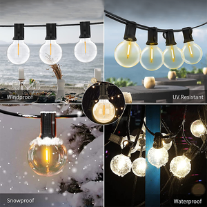 Guirlande lumineuse LED G40 étanche IP65 pour intérieur/extérieur, idéale pour la terrasse, décoration <span class=keywords><strong>de</strong></span> Noël avec longueurs personnalisables - Product Image 4