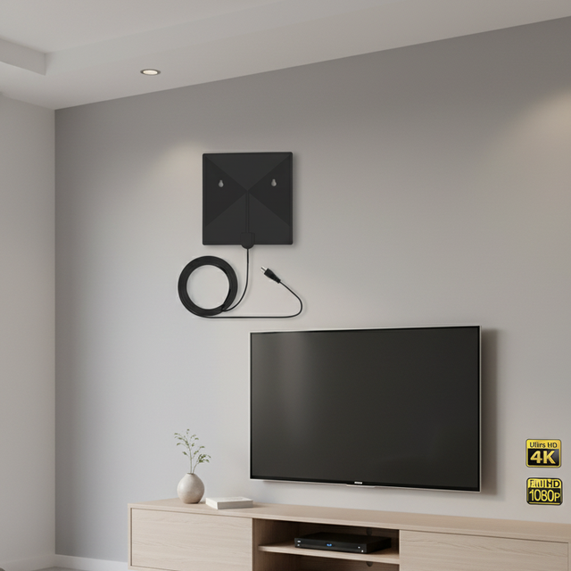 Amplified Uhf Panel Antena Digital Long Range Hdtv Aerial HD DTMB Indoor Mini Tv Antenna