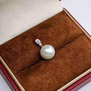 Collier pendentif en platine UM Jewelry, perle d'eau douce, diamant, unisexe/hommes/femmes, cadeau pour anniversaire, quotidien, mariage, fête - Product Image 3