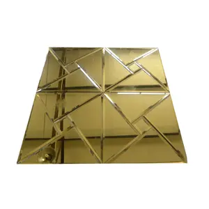 定制装饰菱形魔镜艺术背景电视墙客厅金银有色钻石魔镜玻璃