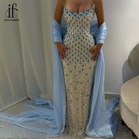 Robe de soirée élégante en strass, coupe trapèze, style paon, avec châle, design sans bretelles, ornée de perles de diamant, longueur ras du sol, naturelle