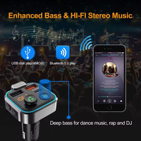 Car BT5.0 Handsfree Call Car Mobile Charger Dual USB QC3.0 Charge rapide avec affichage Lecteur de musique BT-mp3 Transmetteur FM