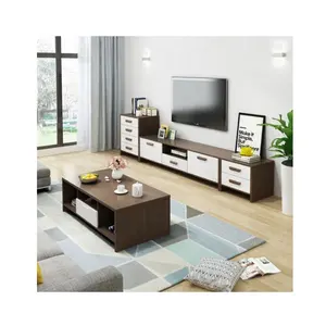 Furnitur ruang tamu, set meja Sofa, meja kopi, kabinet penyimpanan konsol TV untuk ruang tamu, dudukan TV