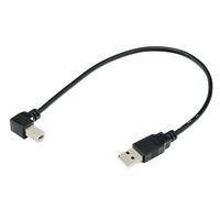 Coude à 90 degrés en forme de L vers le haut à gauche à angle droit USB 2.0 a à B câble d'impression mâle USB2.0 câble d'imprimante