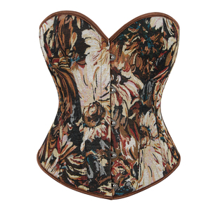 Top <span class=keywords><strong>bustier</strong></span> sexy pour femme, imprimé floral <span class=keywords><strong>kaki</strong></span>, style gothique vintage, corset court, dos nu, sans bretelles, tube top - Product Image 1