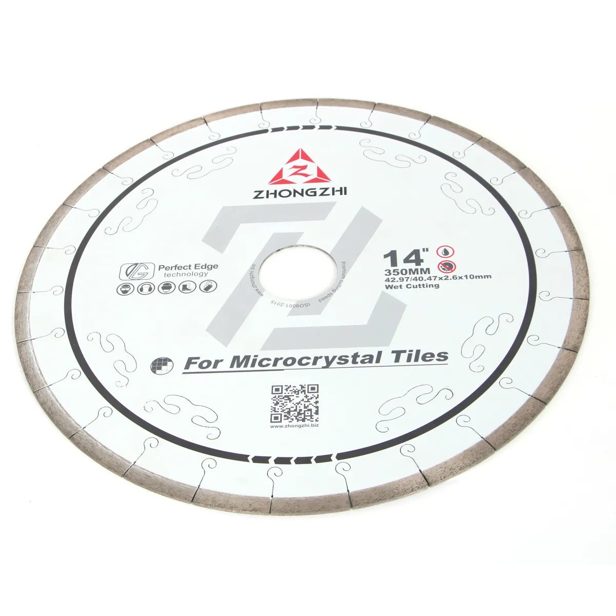 ZHONGZHI Lâmina de diamante Serra circular 350mm 14 em disco de corte para azulejos cerâmicos