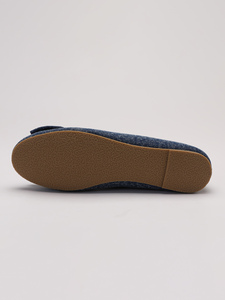 Zapatos Planos de Mezclilla con Lazo y Perlas para Mujer, Suela Suave, Estilo Bailarina, Casuales para el Día a Día, Punta Redonda, Cómodos - Product Image 6