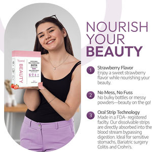 แผ่นอมละลายไบโอติน คอลลาเจน กรดโฟลิก คุณภาพสูง สำหรับผิวและเส้นผม บำรุงสุขภาพและความงาม อาหารเสริม - Product Image 4