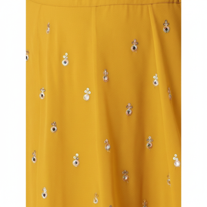 ชุดผ้าจอร์เจียประดับเลื่อมสีเหลืองดึงดูดใจ - Product Image 1