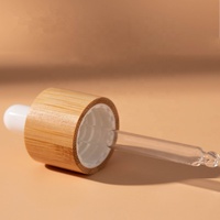 Botol Minyak Rambut Perawatan Kulit 0.5 oz Botol Kaca Kosong dengan Penetes dan Tutup Bambu 15ml 30ml 60ml untuk Serum Perawatan Kulit