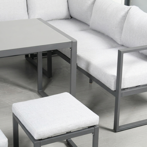 ชุดโซฟาสนามรูปตัวแอล <span class=keywords><strong>5</strong></span> ชิ้น รุ่นโมเดิร์น โครงเหล็กเคลือบสีฝุ่น เบาะหนา 10 ซม. เฟอร์นิเจอร์สวนแบบแยกส่วน - Product Image 5