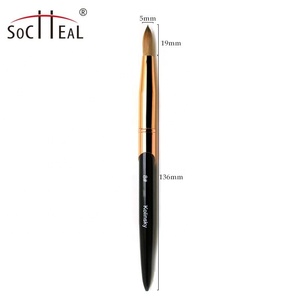 Mango de Metal negro de etiqueta privada <span class=keywords><strong>2022</strong></span>, Pincel acrílico Kolinsky puro, cabeza arrugada y redonda, para <span class=keywords><strong>uñas</strong></span> acrílicas, 100% - Product Image 5