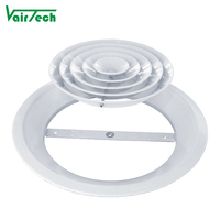 Diffuseur d'air rond en aluminium moderne pour système de CVC extérieur Installation facile Unité de climatisation de plafond Fonction de ventilation