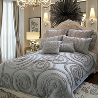Ensemble de couettes modernes Super King Farmhouse personnalisable tufté moelleux brodé plat microfibre écologique toutes saisons