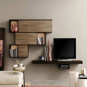 Meuble TV mural au prix d'usine de Foshan, meuble TV moderne, armoire en bois, vitrines - Product Image 3