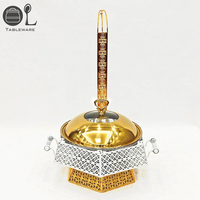 Chauffe-plats de luxe en acier inoxydable Golden Lace, alimenté au carburant, 8L, design moderne écologique, chauffe-eau haute efficacité