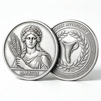 Pièce de monnaie ronde de collection de haute qualité en fonte, avec design de personnage légendaire et placage argenté poli, idéale comme cadeau souvenir