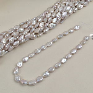 Collier de perles baroques semi-finies, perles irrégulières naturelles en forme de graines de melon, perles œil de cheval, perles dispersées, bijoux DIY colorés - Product Image 3