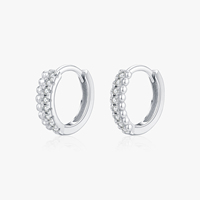 Boucles d'oreilles créoles en moissanite clarté VVS1, argent sterling 925, luxe léger, tendance, diamants simulés, pour femme, bijoux fins