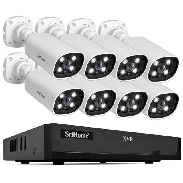 Factory Direct Sale SriHome NVS008-AHD006 2MP HD 8-CH XVR NVR Camera Network Video Recorder Kit Security IP Wireless Camera
