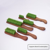 Brosse de nettoyage LEBANG à poils haute densité, manche en bois noir de qualité supérieure, robuste et durable, nouée à la main, pour bricolage et OEM