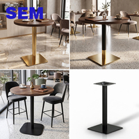 Pied de table robuste SEM pour restaurant, café, salle à manger, base de table carrée en métal, acier inoxydable, or, noir, pieds de table pour meubles
