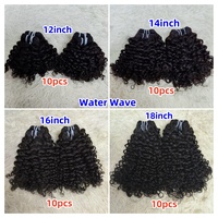 Letsfly Envío Gratis, Extensiones de Cabello Humano 100% Natural, Ondulado al Agua/Rizado, 20 Pulgadas, Color Natural, Rizado Húmedo, Cabello Virgen