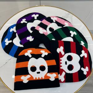 Tùy Chỉnh Halloween Phim Hoạt Hình Trang Phục Vui Slouchy Jacquard Cướp Biển Mùa Đông Đan Mũ Beanies Cung Kẻ Sọc Nhân Vật Halloween Hat - Product Image 4
