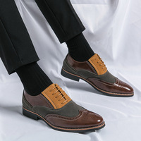 Chaussures Oxford Brogue pour Hommes, avec Design Bicolore et Lacets, Idéales pour les Occasions Formelles, les Tenues Décontractées Professionnelles et les Soirées