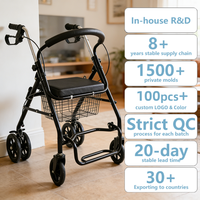 Déambulateur à roulettes en acier Simplywalk 136 kg pour personnes âgées, usage hospitalier, avec certification MDR CE et personnalisation de la marque