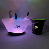 ODM Fournisseur Personnaliser logo Commutateur Contrôle RGB Flash Noir Led Seau À Glace bar Articles De Fête bouteilles de champagne Présentoirs