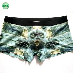 Custom print spandex underwear plain black elastic boxer short