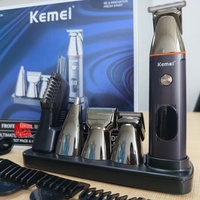 Tondeuse à cheveux sans fil Kemei KM-5857 IPX6, tondeuse à barbe, tondeuse pour le nez et les oreilles, tondeuse corporelle, rasoir électrique, kit de toilettage pour homme 5 en 1