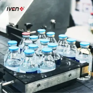 Botol kaca otomatis biaya rendah IV larutan pencuci steril jalur produksi dan mesin tutup botol