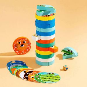 Juego Familiar para Estimular la Capacidad de Pensamiento de los Niños Pequeños, Bloques de Madera de Colores en Forma Redonda, Juegos de Apilamiento para Niños - Product Image 1
