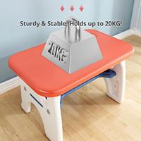 Meubles ergonomiques pour enfants de haute qualité, thème éléphant, table et chaise pliantes en plastique, 3 couleurs, OEM ODM pour la maison, l'école, l'hôtel