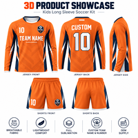 Tenue de football personnalisée pour enfants, maillot à manches longues et short par sublimation, kit d'entraînement de football pour jeunes, vêtements d'équipe, fournisseur OEM