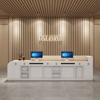 Comptoir d'Accueil Contemporain et Élégant pour Salon de Beauté, Hôtel ou Entreprise – Banque d'Accueil Brillante avec Éclairage LED