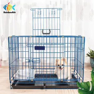 Couleur verte nouveau type cage pour animaux de compagnie pour chien chat kitty chenils métal inoxydable grande et petite cage pour animaux de compagnie avec plateau acrylique