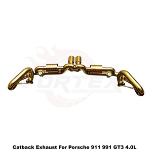 Sistema de escape Vortex Bespoke de acero inoxidable con acabado dorado para Porsche 911 991 GT3 4.0L, mejora visual exótica. - Product Image 6
