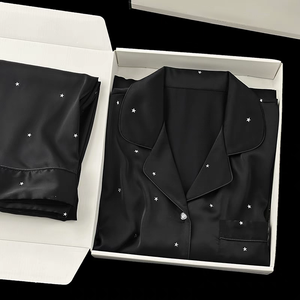 Nuovo produttore Custom di lusso <span class=keywords><strong>donna</strong></span> Homewears in seta <span class=keywords><strong>pigiama</strong></span> abito stampa <span class=keywords><strong>camicia</strong></span> Top e pantaloni pigiami da notte Set da <span class=keywords><strong>donna</strong></span> - Product Image 1