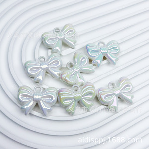 Transparent Iridescent Acrylic Butterfly <b>Bow</b> Beads 29x22mm For Earring Making DIY Jewelry Accessories Scattered Beads - Product Image 4