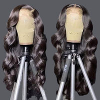 Perruques frontales en dentelle HD 13*4 en cheveux humains vierges indiens bruts, avec dentelle transparente naturelle, pour femmes noires, vente en gros