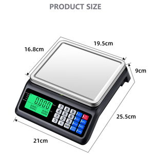 J&R 신형 소형 전자 저울 15kg 30kg 40kg 디지털 가격 계산 저울 스테인리스 스틸 매장용 - Product Image 4